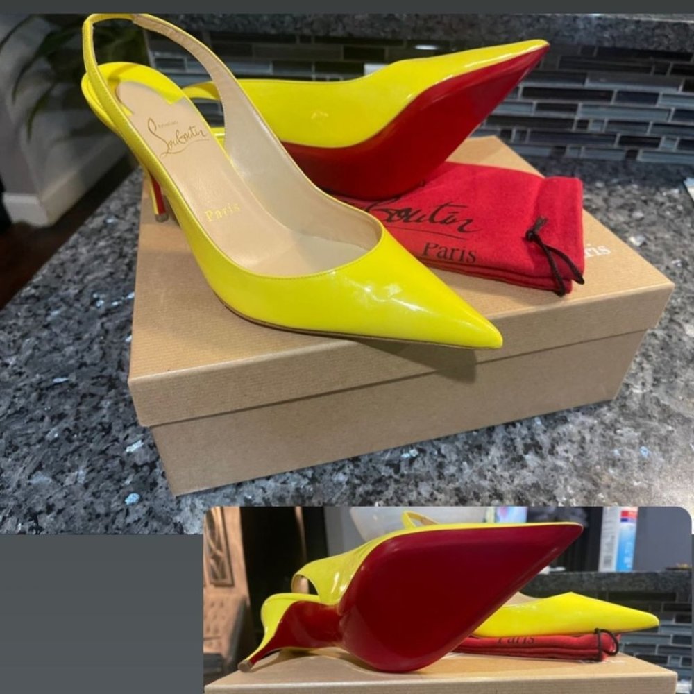 New Christian Louboutin yellow pumps size 37.5 US sz 7.5